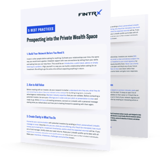 5 Best Practices Prospecting into the Private Wealth Space