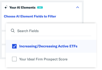 AI Elements search filters