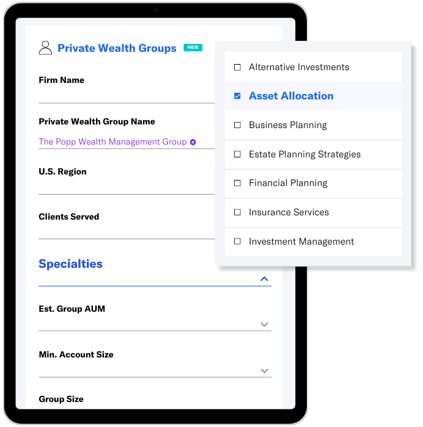 FINTRX Private Wealth Group Data Launched