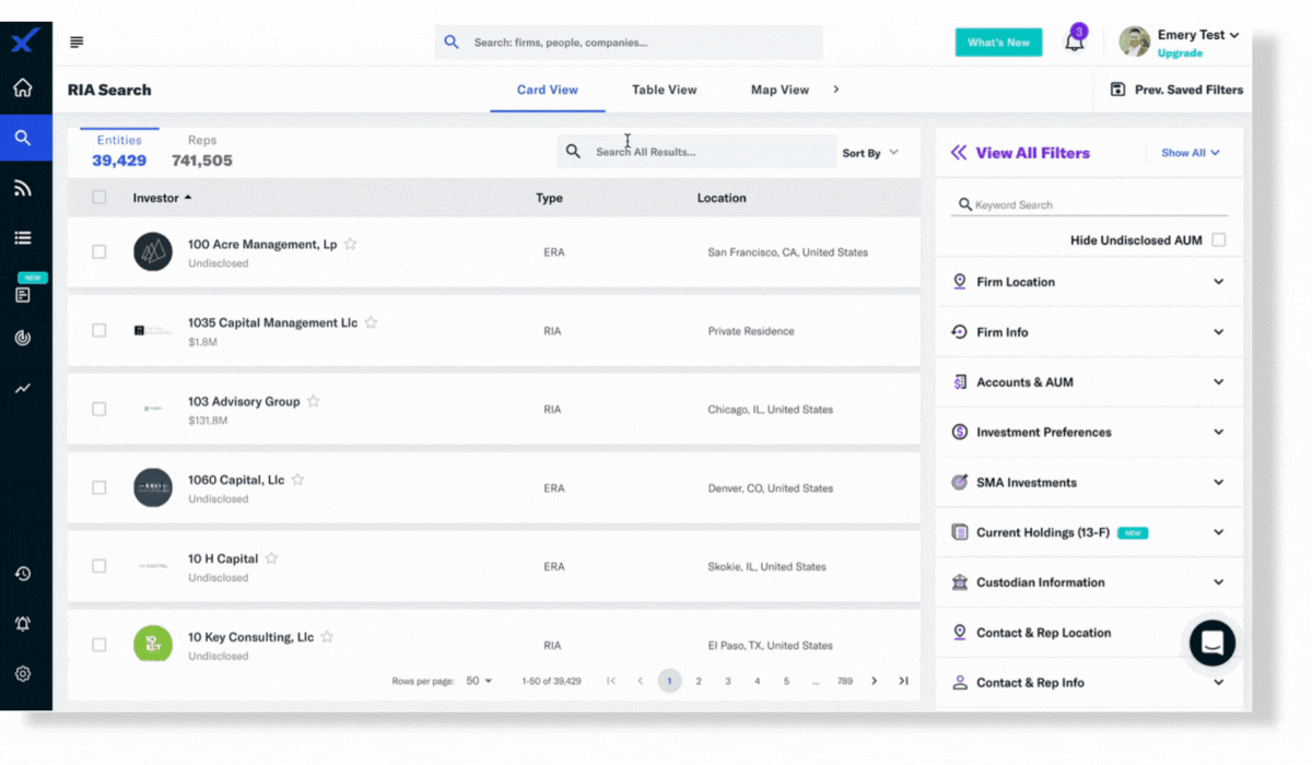 FINTRX Registered Investment Advisor & Broker-Dealer Data Intelligence Platform