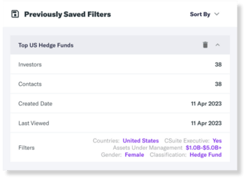 Saved Filters