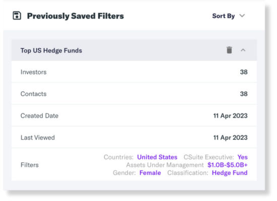 Saved Filters