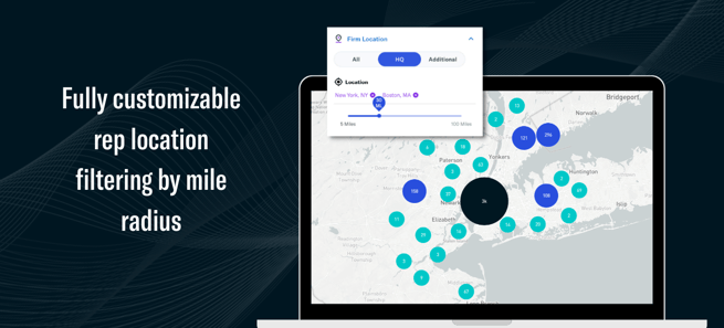FINTRX branch location custom mile radius search