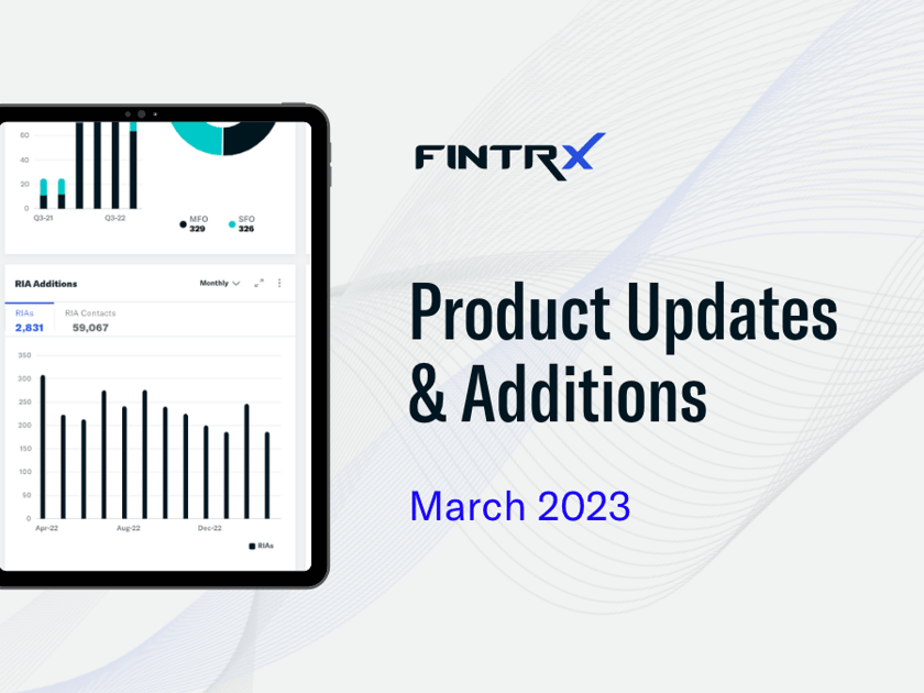 FINTRX Family Office & Registered Investment Advisor (RIA) Product Updates & Additions March 2023