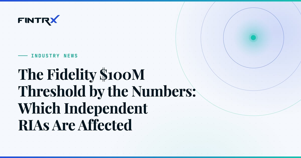 The Fidelity $100M Threshold by the Numbers: Which Independent RIAs Are Affected