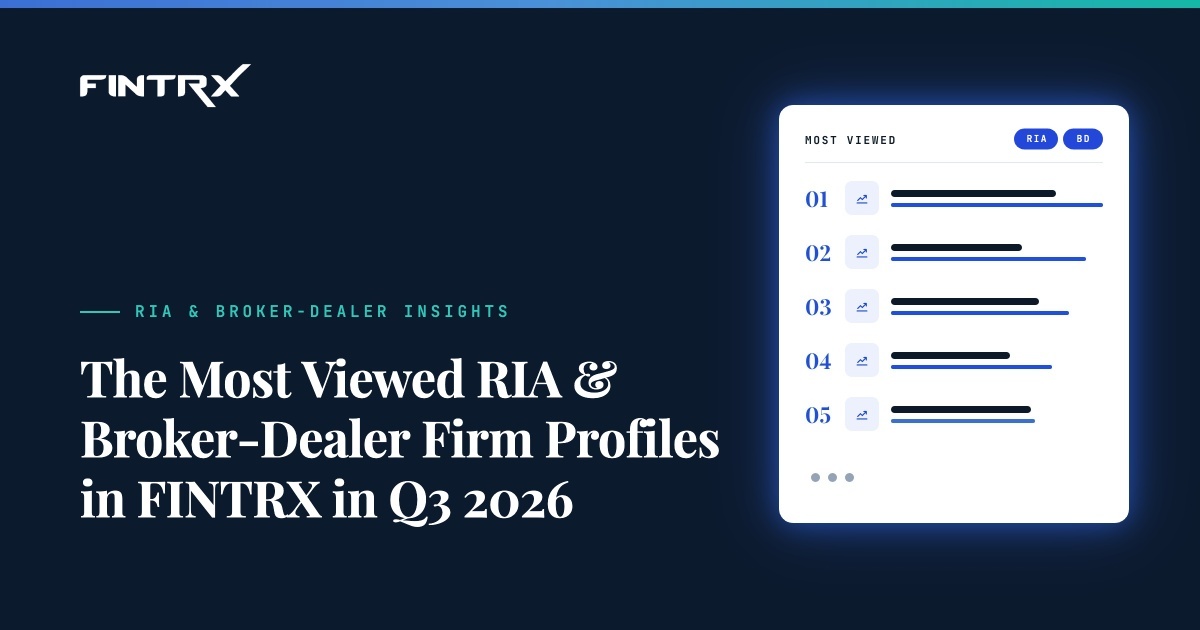 The Most Viewed RIA & Broker-Dealer Firm Profiles in FINTRX in Q3 2026