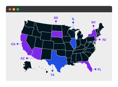 US States with FO Activity - August 2020