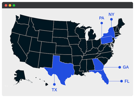 US States with New Family Office Activity - October 2020