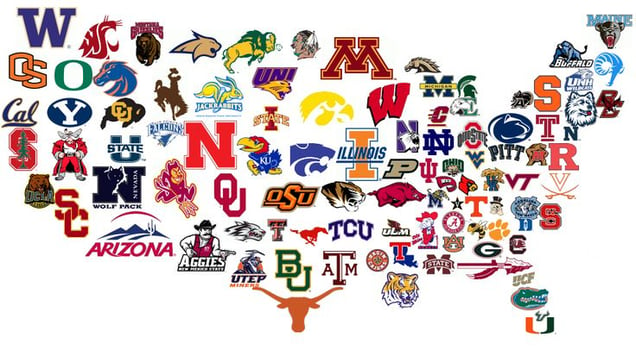 Map of US with University Logos