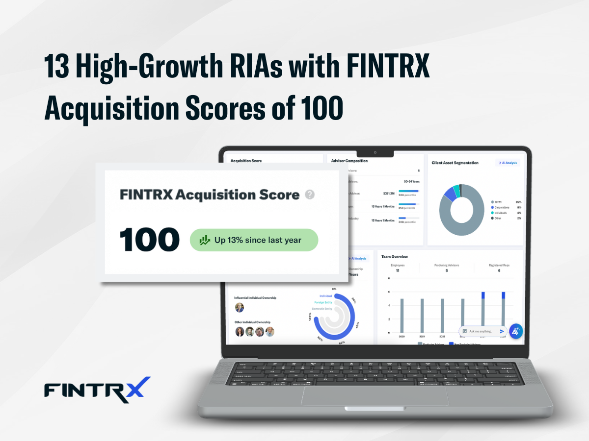 13 High-Growth RIAs with FINTRX Acquisition Scores of 100