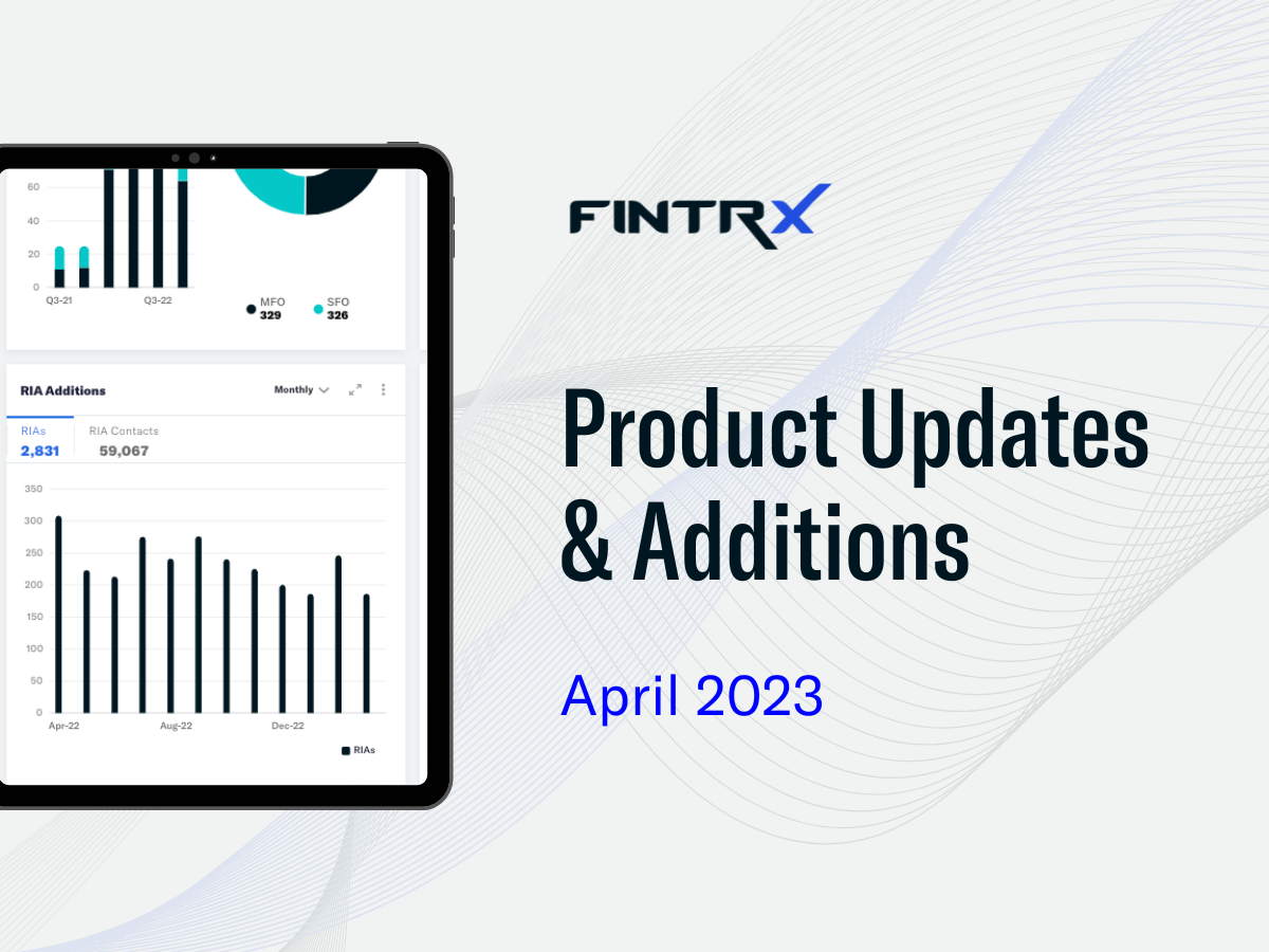 FINTRX April Product Updates & Additions