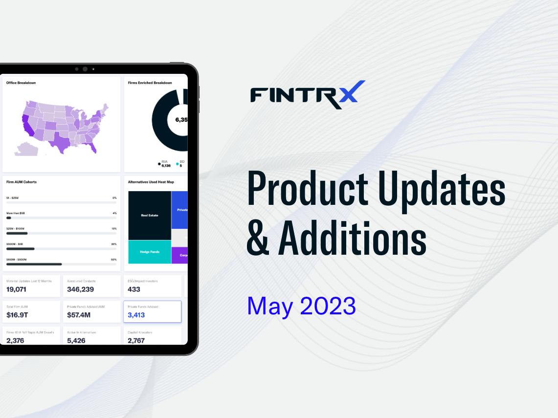 May 2023 FINTRX Updates & Additions