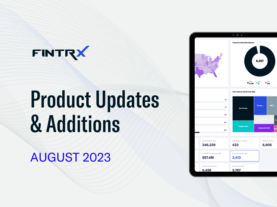 fintrx august product updates & additions