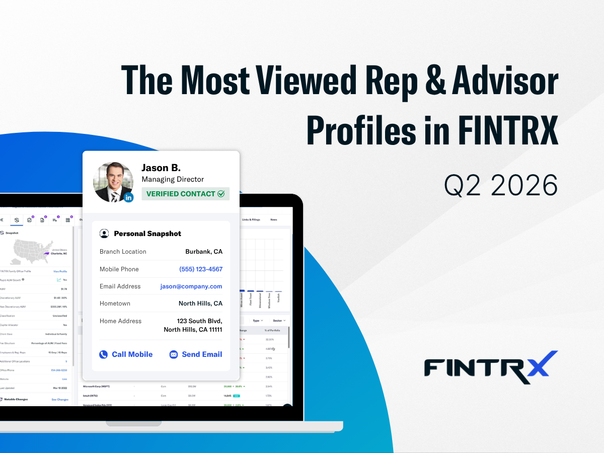 The Most Viewed Rep & Advisor Profiles in FINTRX in Q2 2026