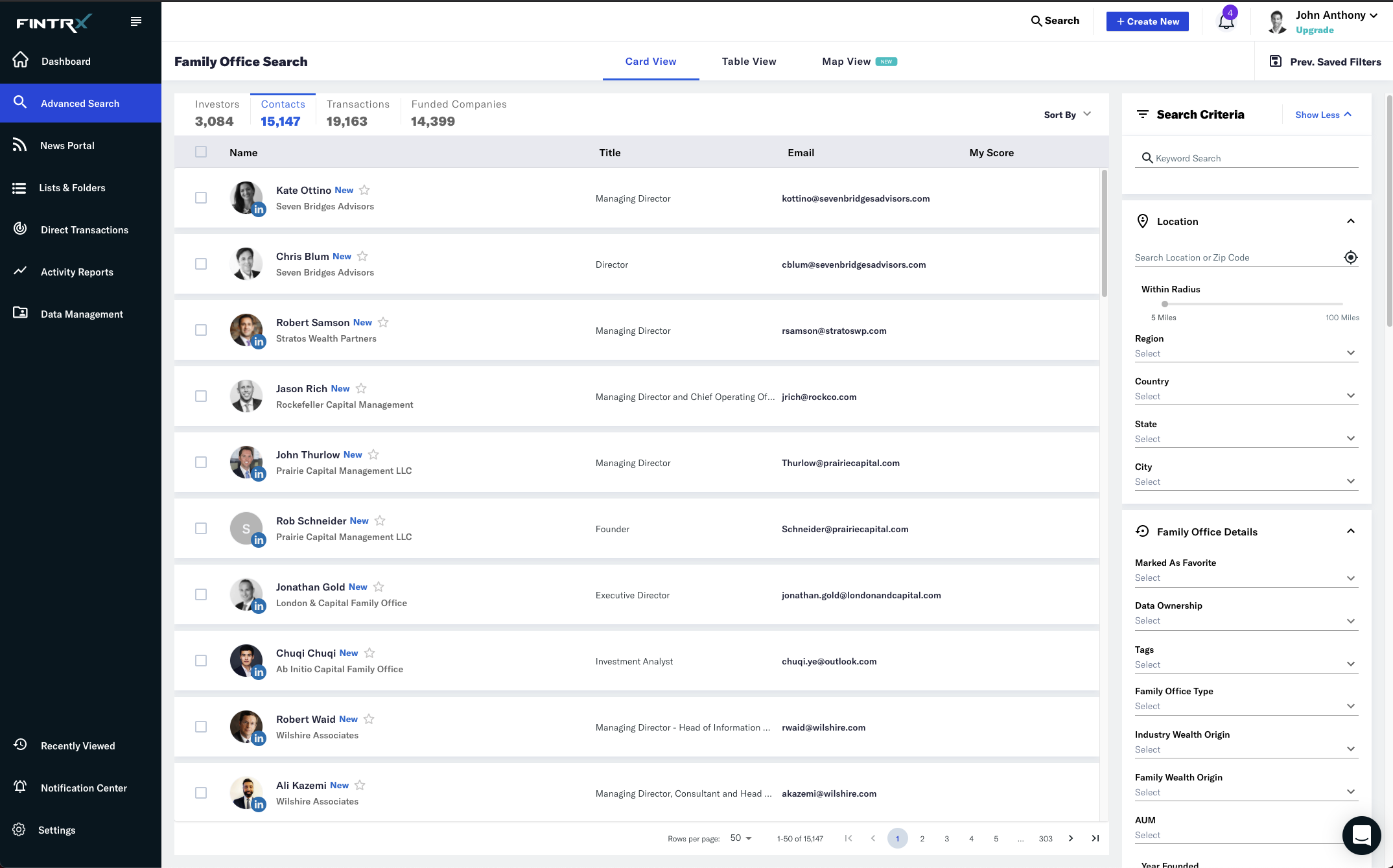 FINTRX Family Office Database